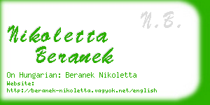 nikoletta beranek business card